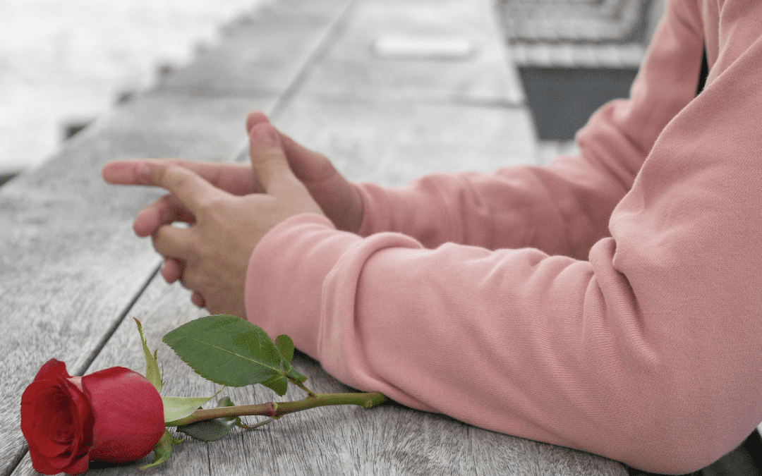 single man with rose, love